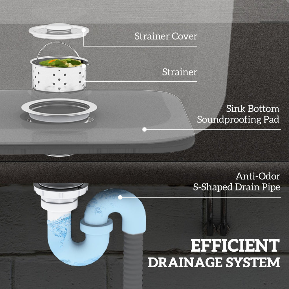 English Elm HOMCOM Stainless Steel Outdoor Utility Sink with Deep Basin, Hot/Cold Faucet & Lower Shelf, 22" W2225P217249