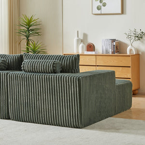 English Elm 87" Oversized Cloud-Like Chaise Lounge - No Assembly, Plush Army Green Sleeper Sofa For Modern Spaces W834S00322