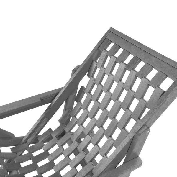 English Elm Pinecrest Outdoor Folding Lounge Chair Recycled Hdpe Reclining Patio Seat with Cushion Gray B2745P409688