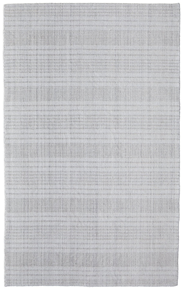 Feizy Rugs T34t8016 Highview Handwoven Polyester Rug - Modern Striped Design With Textured Depth For Stylish Spaces Gray,Ivory Polyester T34t8016ivy000c50