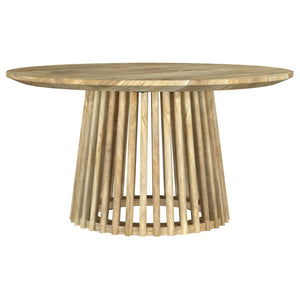 English Elm Diana Solid Mango Wood Round Coffee and End Table Set with Slatted Bases B062S01679