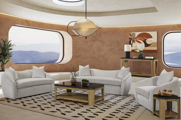 English Elm Accent Chair Mendocino Beach White Upholstered with Pillow — Dacron-Wrapped Cushions, Reversible Comfort B2699P393057