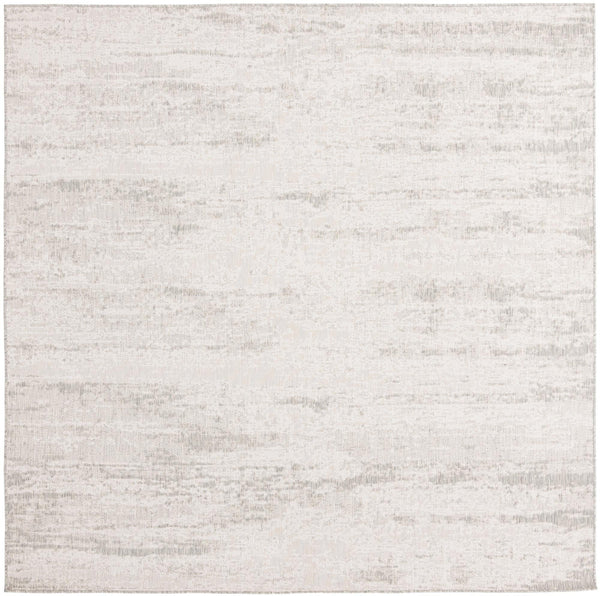 Unique Loom Outdoor Modern Cartago Machine Made Abstract Rug Gray, Ivory 10' 0" x 10' 0"