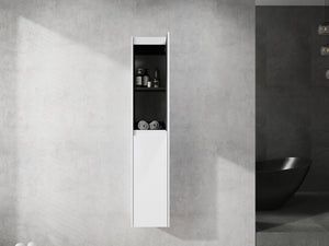 English Elm 12" Bathroom Side Cabinet - Sleek Wall-Mounted Design With Soft-Close Doors For Organized Storage W999S00278