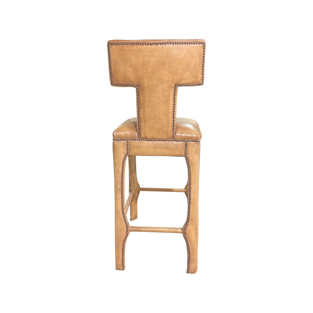 Olivia + Quinn Paris Barstool - Sophisticated Design With Nail Trim In Top Grain Leather For Modern Homes Bedford Branston Leather,Foam,Wood 2158_Bdf1502