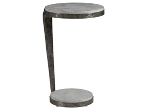 Lexington Artistica Home Otto Round Spot Table - Unique Hand-shaped Iron Pedestal With Gray Scagliola Stone Top For Your Home Natural Iron Wood 2159-955