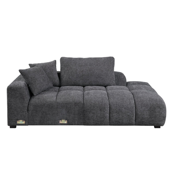 English Elm Chosen Chenille Sectional Sofa with Toss Pillows and Dual Chaises, Pocket Coil Seats, Durable Frame Gray 42.5 L x 83 W x 16.5 H B2726S00037