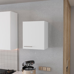 English Elm So- So- Hi Wall Cabinet Melamine One Door White - Compact 2-Shelf Wall-Mounted Kitchen Organizer B128P237140