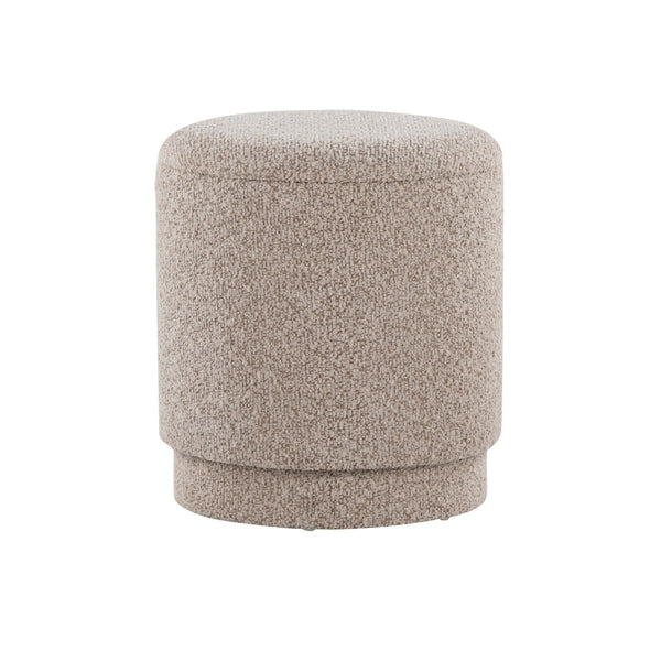 English Elm Ottoman Set Nesting Storage Cubes Upholstered in Rich Fabric for Modern Living Spaces Light Brown B202P471502
