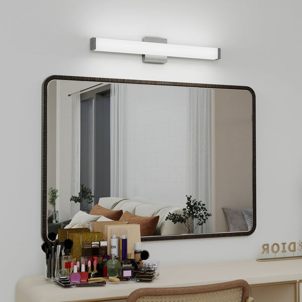 English Elm Bathroom Vanity Light Bar - Modern Brushed Nickel Led Fixture, 25" 14W 6000K Cool White Illumination W2312P374953