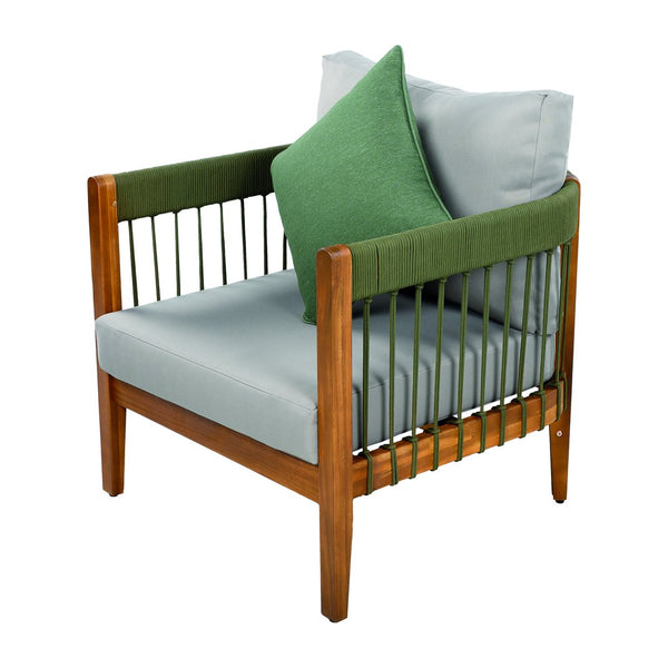 English Elm Christopher Knight Home® - 3 Pcs Set Acacia Wood Outdoor Club Chairs With Handwoven Rope & Water-Resistant Cushions For Boho Style N767P265743E002_63163.00