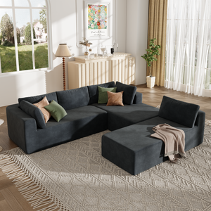 English Elm Modern Large Modular Sectional Sofa For Living Room, Bedroom, Salon, 3 Piece Free Combination