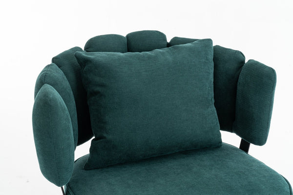 English Elm Decorative Chenille Barrel Tub Chair with Pocket Coil Cushion for Cozy Reading Nooks Green W5188P462020