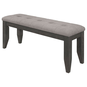 English Elm Erskin Button Tufted Upholstered Bench Rubberwood Frame Slim Dining Room Seat B062P441082
