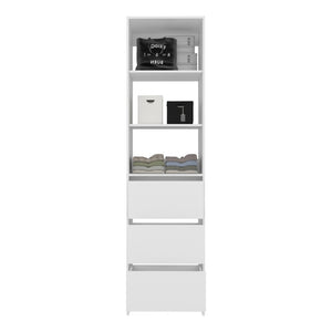 English Elm Cabot Six Shelf Tall Wardrobe Closet White Melamine Vertical Bedroom Storage B097S00244