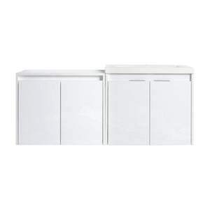 English Elm 48" Bathroom Vanity With Resin Sink, Soft-Close Doors & Wall Cabinet - Modern Floating Design! W999S00421