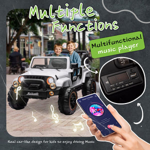 English Elm 24v Kids Electric Ride on Car with Parental Remote Rear Suspension and Bluetooth Audio White W1578P228746