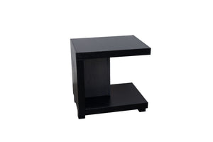 English Elm Laurel Laurel Canyon 18 inch chairside table—Oak solids & veneers, fully assembled, rustic-modern charm Black B108P292272
