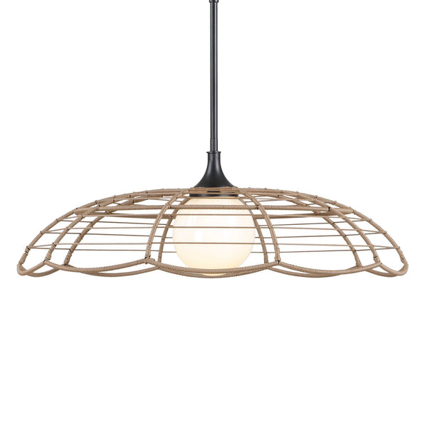 Uttermost Uttermost Lakeside Rattan Scalloped Pendant Light for Coastal Patios and Covered Porches 21655
