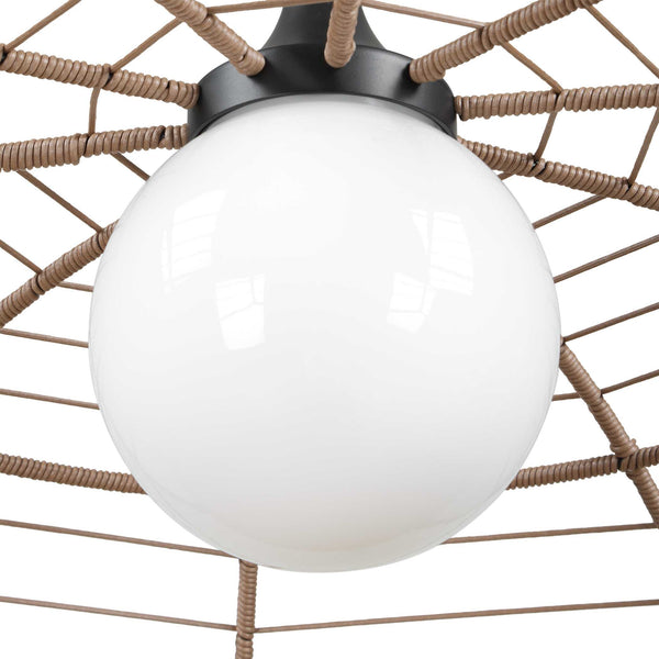 Uttermost Lakeside Rattan Scalloped Pendant Light for Coastal Patios and Covered Porches