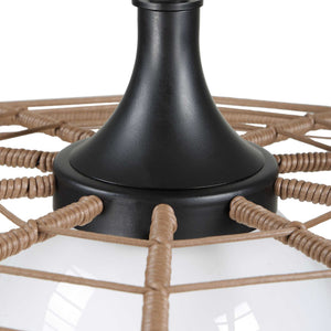 Uttermost Lakeside Rattan Scalloped Pendant Light for Coastal Patios and Covered Porches
