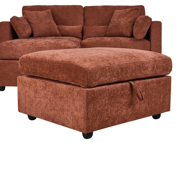 English Elm Yr2169bg-3p-2ot,lr,right,arm,2ot,md Chenille Fleece Modular Sectional Right Arm for Open Living Brown W308S00185
