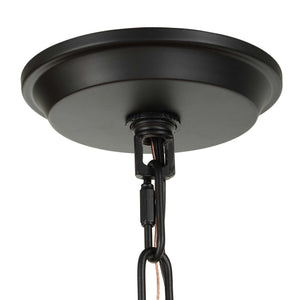 Uttermost Evanston Lantern Pendant Four Light Matte Black Seeded Glass Outdoor Rated