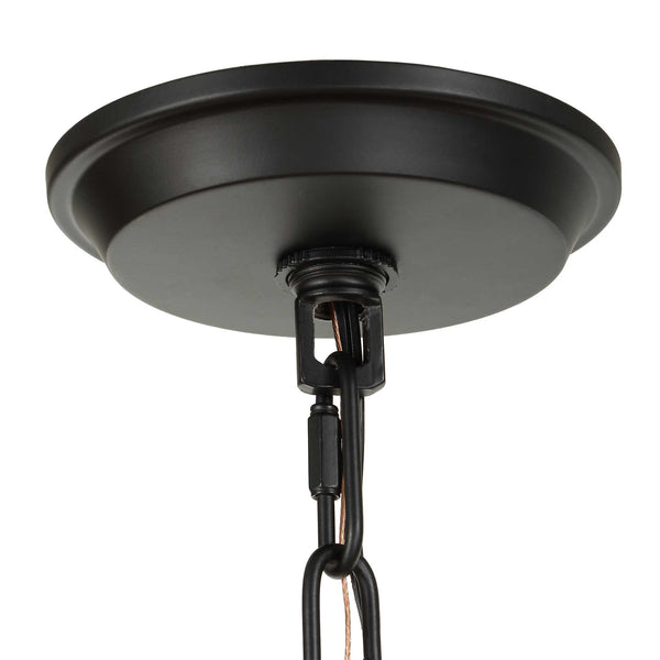Uttermost Evanston Lantern Pendant Four Light Matte Black Seeded Glass Outdoor Rated