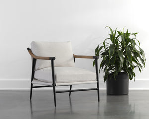 Sunpan Meadow Armchair - Stylish Comfort with 100% Polyester Fabric and Sturdy Iron Frame for Your Home Heather Ivory Tweed