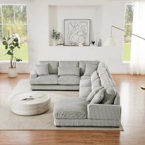 English Elm 101.2" Modular Chenille Sectional Sofa with Tufted Cushions and Deep Seating for Living Room N719S001691E