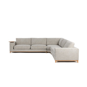 Classic Home Donovan 3 Piece Sectional Sofa for Modern Living Rooms, Stylish Upholstery, Durable Oak Frame Sand 2167SC11