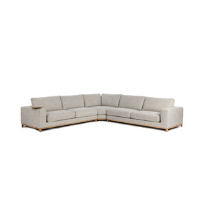 Classic Home Donovan 3 Piece Sectional Sofa for Modern Living Rooms, Stylish Upholstery, Durable Oak Frame Sand 2167SC11