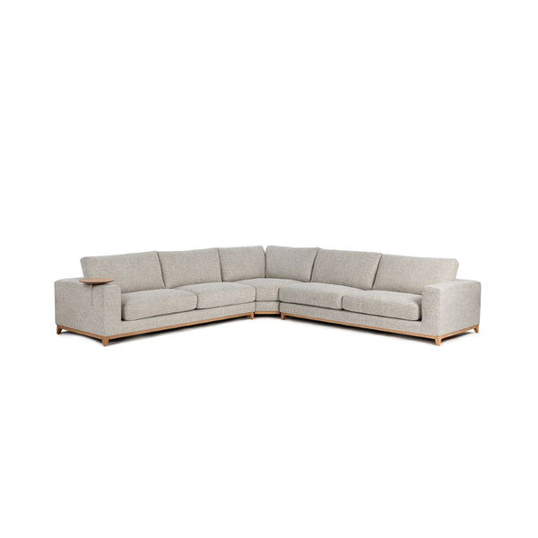 Classic Home Donovan 3 Piece Sectional Sofa for Modern Living Rooms, Stylish Upholstery, Durable Oak Frame Sand 2167SC11