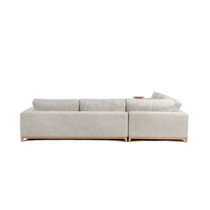 Classic Home Donovan 3 Piece Sectional Sofa for Modern Living Rooms, Stylish Upholstery, Durable Oak Frame Sand 2167SC11