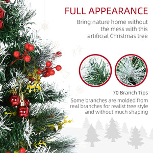 English Elm Homcom 2-Pack 30" Pre-Lit Outdoor Christmas Trees With Warm White Leds, Berries & Pine Cones For Entryways W2225P229121