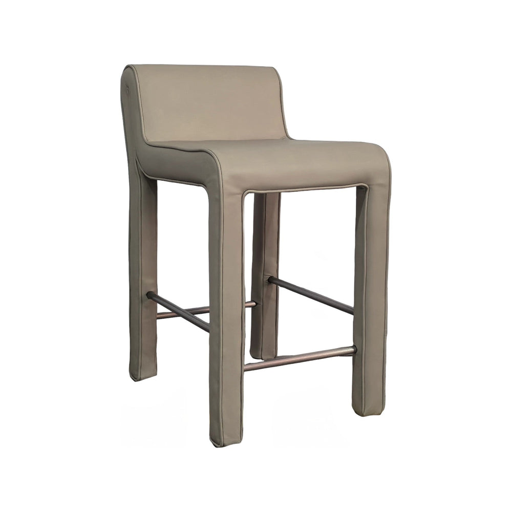 Olivia + Quinn Hudson Leather Counter Chair - Luxurious Top Grain Design For Modern Elegance And Durability Apollo Mineral Leather,Foam,Wood 2168_Apo9303