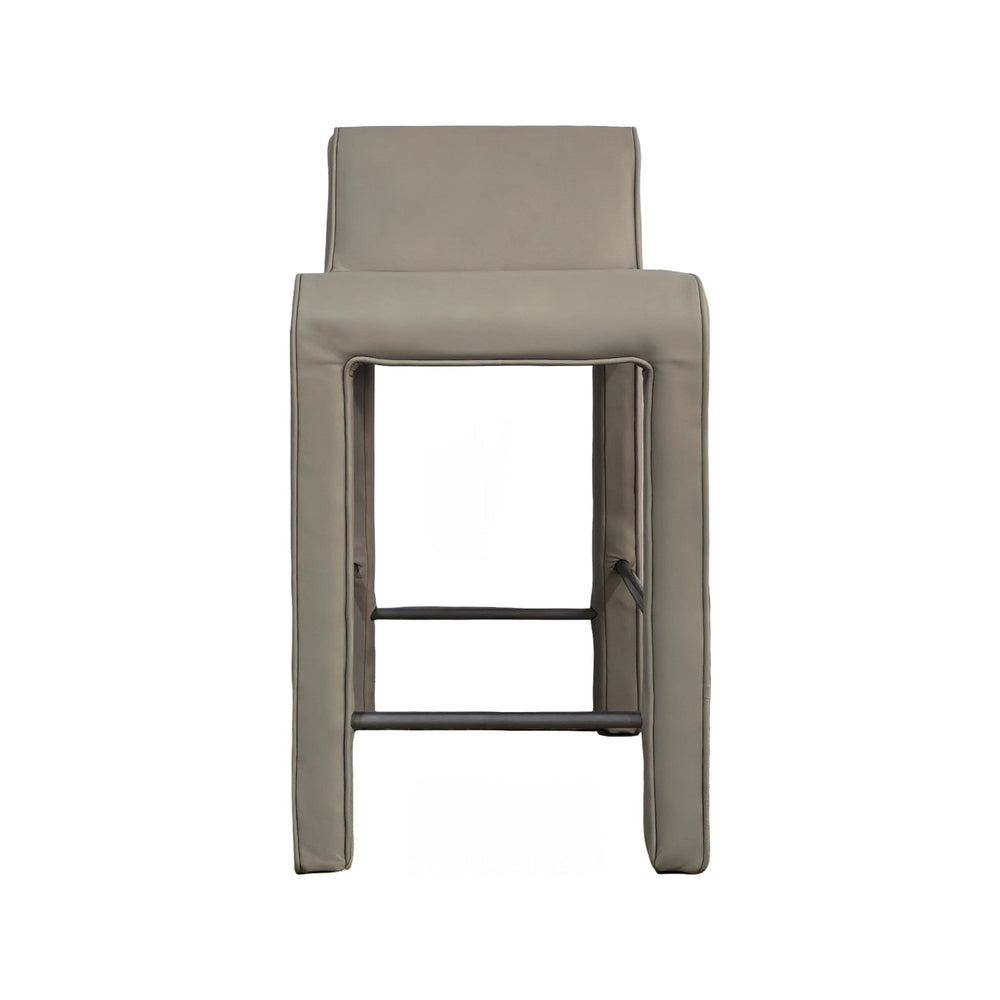 Olivia + Quinn Hudson Leather Counter Chair - Luxurious Top Grain Design For Modern Elegance And Durability Apollo Mineral Leather,Foam,Wood 2168_Apo9303