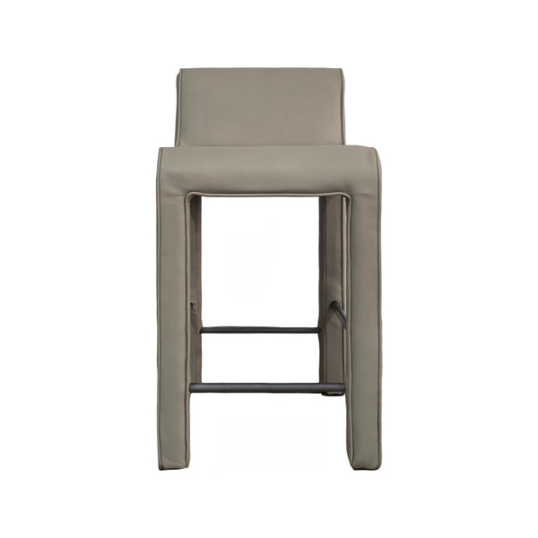 Olivia + Quinn Hudson Leather Counter Chair - Luxurious Top Grain Design For Modern Elegance And Durability Apollo Mineral Leather,Foam,Wood 2168_Apo9303