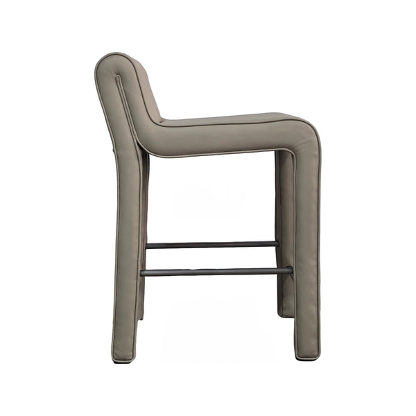 Olivia + Quinn Hudson Leather Counter Chair - Luxurious Top Grain Design For Modern Elegance And Durability Apollo Mineral Leather,Foam,Wood 2168_Apo9303