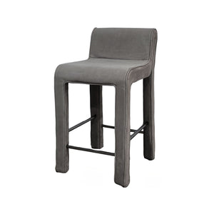 Olivia + Quinn Hudson Leather Counter Chair - Luxurious Top Grain Design For Modern Elegance And Durability Hepburn Taupe Leather,Foam,Wood 2168_Hyw1003