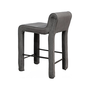 Olivia + Quinn Hudson Leather Counter Chair - Luxurious Top Grain Design For Modern Elegance And Durability Hepburn Taupe Leather,Foam,Wood 2168_Hyw1003