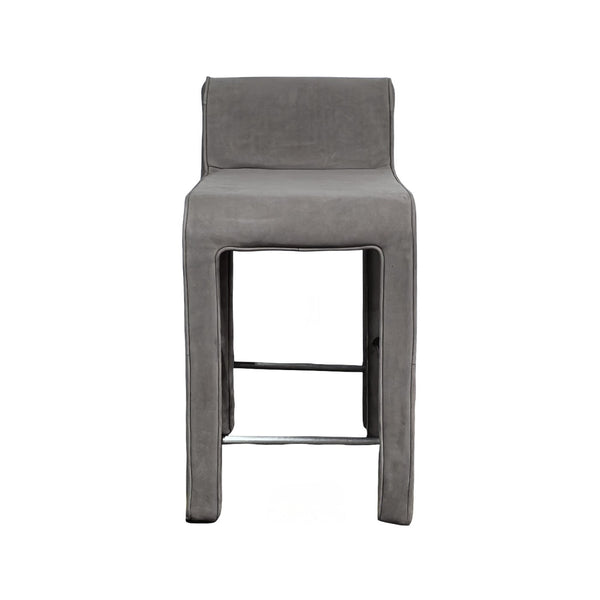 Olivia + Quinn Hudson Leather Counter Chair - Luxurious Top Grain Design For Modern Elegance And Durability Hepburn Taupe Leather,Foam,Wood 2168_Hyw1003