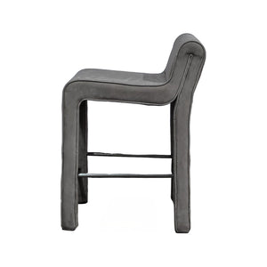 Olivia + Quinn Hudson Leather Counter Chair - Luxurious Top Grain Design For Modern Elegance And Durability Hepburn Taupe Leather,Foam,Wood 2168_Hyw1003