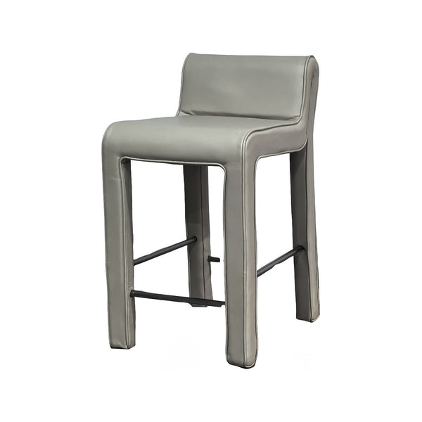 Olivia + Quinn Hudson Leather Counter Chair - Luxurious Top Grain Design For Modern Elegance And Durability Jannsen Ice Leather,Foam,Wood 2168_Jns0501