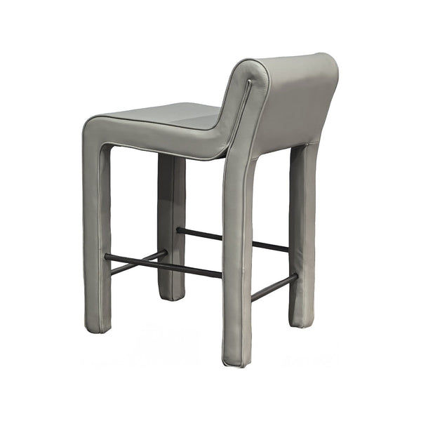 Olivia + Quinn Hudson Leather Counter Chair - Luxurious Top Grain Design For Modern Elegance And Durability Jannsen Ice Leather,Foam,Wood 2168_Jns0501