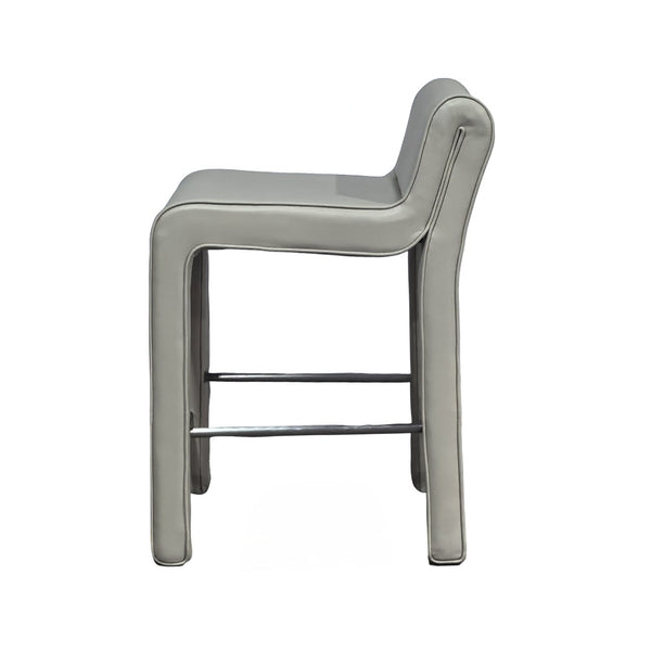 Olivia + Quinn Hudson Leather Counter Chair - Luxurious Top Grain Design For Modern Elegance And Durability Jannsen Ice Leather,Foam,Wood 2168_Jns0501