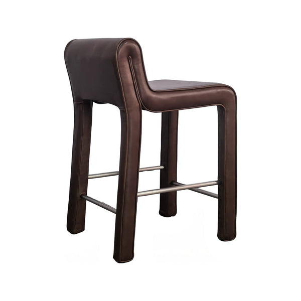 Olivia + Quinn Hudson Leather Counter Chair - Luxurious Top Grain Design For Modern Elegance And Durability Pippa Latte Leather,Foam,Wood 2168_Cnk1802