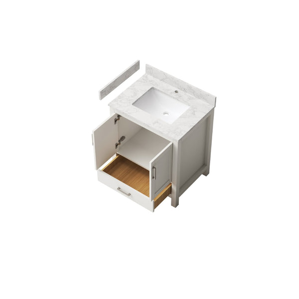 English Elm 29" Freestanding Bathroom Vanity Solid Wood Cabinet with Ceramic Sink and Soft-close Storage T3785P383041