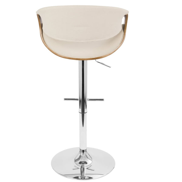 English Elm Mid-century Modern Swivel Barstools with Chrome Base Walnut Arms Set of 3 B202S00793