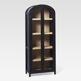 Chantelle Modern Arched Bookcase with Glass Doors Black WECHA41OS3BL0 Walker Edison